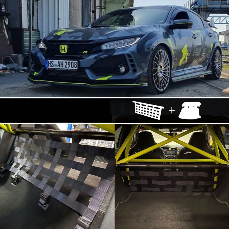Clubsport Komplettset V1 - Strebe mit Netz und Teppich für Honda Civic Type R FK8
